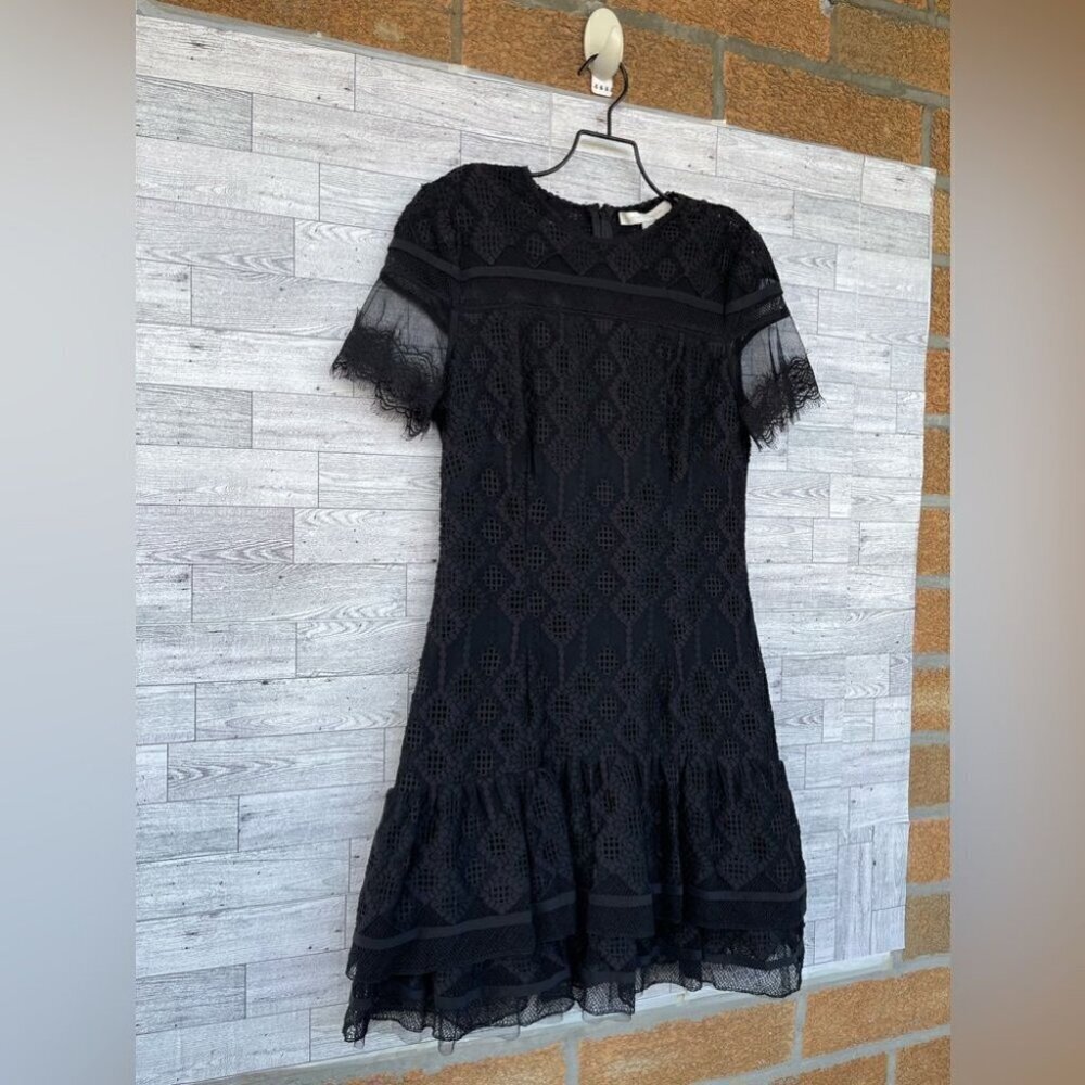 Jonathan SimkhaiMultimedia Threaded Mesh Mini Ruffle Dress size 6 - Picture 4 of 15